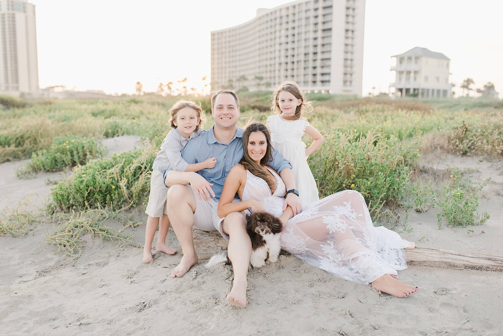 family on the beach